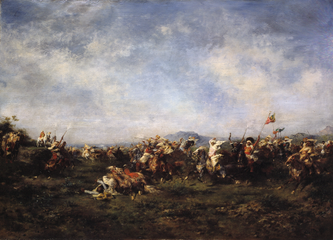 Eugène FROMENTIN (La Rochelle, 1820 – 1876) Une Fantasia, Algérie, 1869