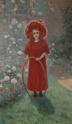 André BROUILLET (1857 Charroux-1914 Valence)  La Petite fille en rouge, 1895